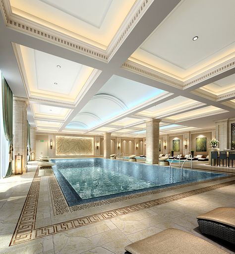 Indoor Swimming Pool Design, Indoor Pool Design, Piscina Interior, Indoor Pools, Luxury Swimming Pools, Indoor Swimming Pool, Interior Design Per La Casa, Luxury Pools, Bedroom Wallpaper