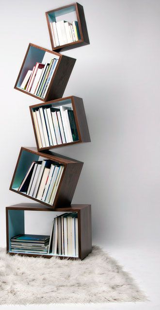 Take a look at this fun bookshelf! Where do you store your Library books? Unusual Bookshelf, Cheap Bookshelves, Bookshelves For Small Spaces, Unique Bookshelves, Creative Bookshelves, Diy Bookshelf, Bookshelf Ideas, Bookcase Diy, Cool Bookshelves