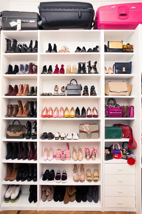 Inside Photographer Nima Benati’s Closet and Milan Home - Coveteur: Inside Closets, Fashion, Beauty, Health, and Travel Bag Closet, Closet Shoe Storage, Bag Rack, Wardrobe Room, Girl Smile, Closet Decor, Dream Closets, Wardrobe Design Bedroom, Closet Goals