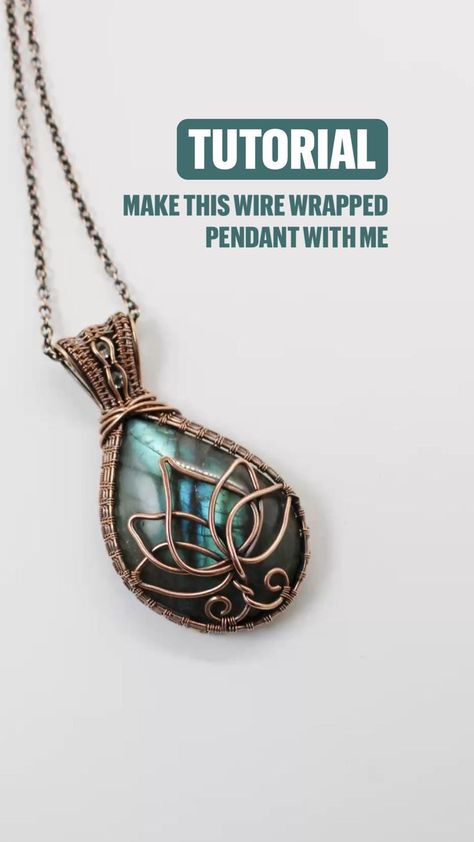 Tutorial: Wire Wrapped Labradorite Pendant - Wire Lotus Pendant in 2022 | Wire wrapped jewelry, Wire wrapping tutorial, Wire jewelry Wire Weaving Techniques, Jewelry Wire Wrapping, Diy Wire Jewelry Rings, Wrapping Tutorial, Wire Knitting, Wire Wrapped Stone Jewelry, Wire Wrapping Tutorial, Wire Wrap Jewelry Designs, Wire Wrapping Diy