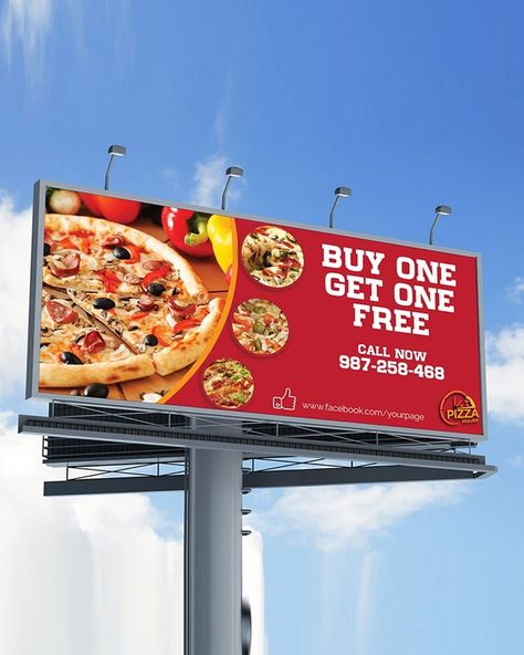 Pizza House, Television Advertising, Billboard Advertising, Billboard Design, Minimalist Layout, Outdoor Banners, Outdoor Advertising, Yard Design, Vinyl Banners