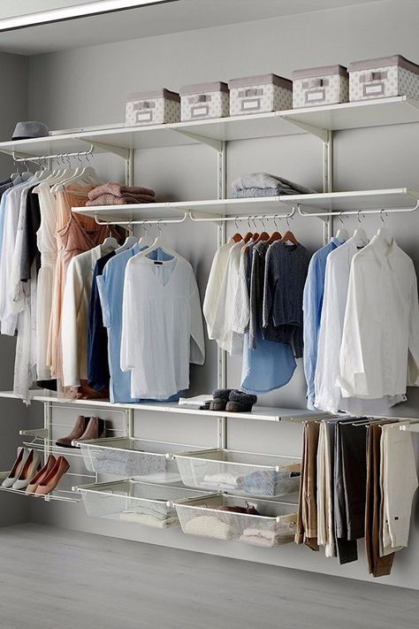 Get Your Closet Organized With These 10 Genius Products From Ikea Shoe Organizer Ikea, Ikea Closet Ideas, Algot Ikea, Best Closet Systems, Diy Closet System, Ikea Algot, Ikea Closet Organizer, Closet Organisation, Shoe Organiser