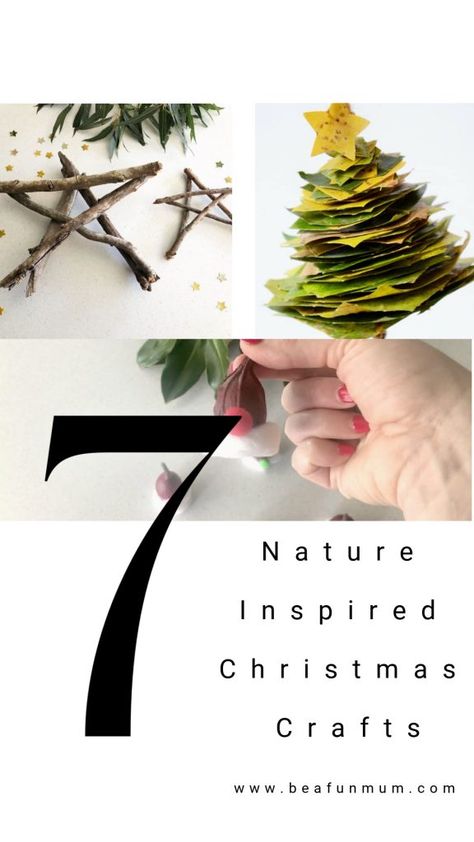 Nature Garland Diy, Reggio Inspired Christmas Crafts, Crafts With Things From Nature, Diy Nature Inspired Christmas Ornaments, Christmas Nature Crafts Easy Diy, Forest School Christmas Decorations, Forest Craft Ideas, Nature School Crafts, Christmas Crafts From Nature