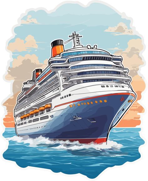 Cruise Ship Illustration, Cruise Illustration, Ship Poster, Nice Photos, Sea Art, Cruise Ships, Cityscape Photos, Logo Banners, Amazing Art Painting