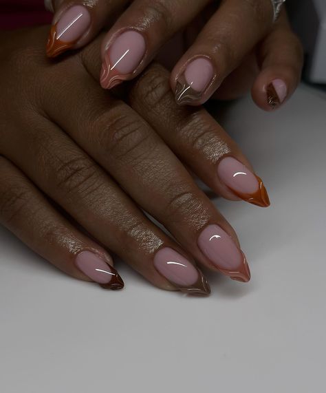 Fall nudes 🍁 #dovenailsbysharon Fall Nude Nail Designs, Natural Fall Nails, Randomly Aesthetic, Short Stiletto Nails, Neutral Nails Acrylic, Stiletto Nails Short, Short Stiletto, Overlay Nails, Nude Nail