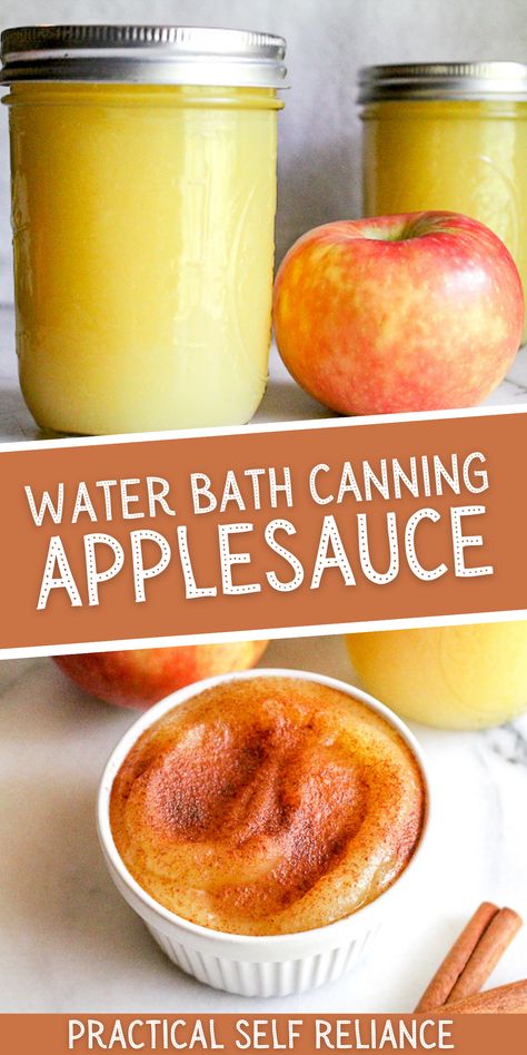 How To Make Canned Applesauce, Hot Water Bath Canning Apple Butter, Easy Canning Applesauce Recipe, Canning Recipes Applesauce, Canning Unsweetened Applesauce, How To Can Homemade Applesauce, Applesauce To Can, How To Water Bath Can Applesauce, Making And Canning Applesauce