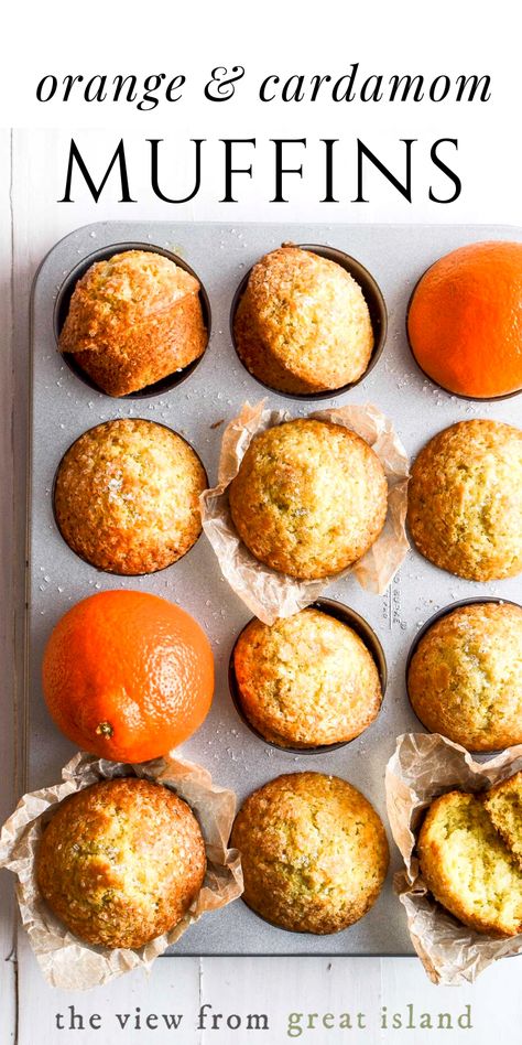 Cardamom Muffins, Orange Cardamom, Muffin Recipe, Baking Sweets, Muffin Tin, Orange Zest, Breakfast Brunch Recipes, Breakfast Casserole, Muffin Recipes