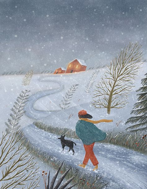 Invientario 🌬️ on Behance Annya Marttinen, Ice Skating Art, Winter Illustration, Rosy Cheeks, Winter Animals, Tableau Art, Winter Wallpaper, Christmas Scenes, Winter Pictures