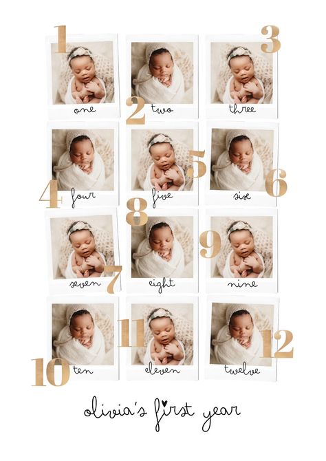 Baby 12 Year Frame Template, First Year Photo Collage, Baby Photo Collage Ideas, First Birthday Photo Collage, Baby Birthday Poster, 1st Birthday Boy Gifts, First Birthday Baby Boy, Boy Or Girl Party, First Year Birthday