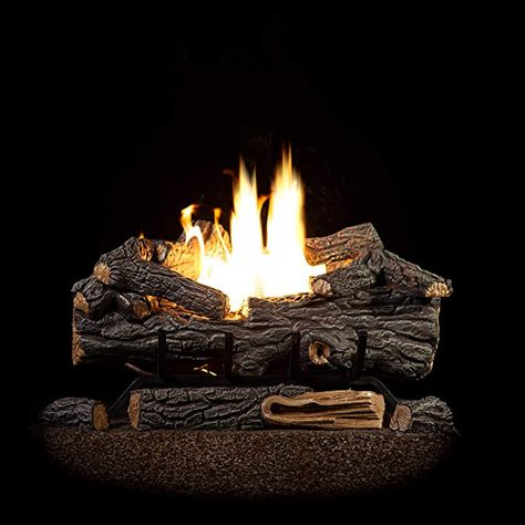 Amazon.com: Sure Heat RS30VFTNG Gas Fireplace Logs, 30", Oak: Home & Kitchen Vented Fireplace, Gas Fire Logs, Ventless Gas Logs, Vent Free Gas Fireplace, Glowing Embers, Natural Gas Fireplace, Masonry Fireplace, Gas Log Sets, Gas Fireplace Logs