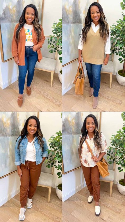 30+ Fall Teacher Outfit Ideas - Taryn Newton Teacher Homecoming Outfits, Jean Jacket Outfits Teacher, Teacher Outfits Short People, Skirt Outfits For Teachers, Teacher Outfits College, Professional Teacher Outfits Women, Midsize Fashion Teacher, Comfortable Teaching Outfits, Easy Teacher Outfits Winter