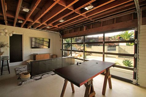 Garage Layout, Glass Garage, Garage Storage Inspiration, Garage To Living Space, Converted Garage, Garage Renovation, Garage Room, Cool Garages, Garage Studio