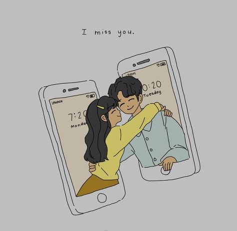 Wallpapers For Long Distance Relationship, Long Distance Relationship Images, Couple Picture Drawing, Long Distance Wallpaper, Cute Cartoon Couple Images, Long Distance Illustration, I Miss You Quotes For Him Long Distance, Long Distance Drawings, Long Distance Relationship Wallpaper