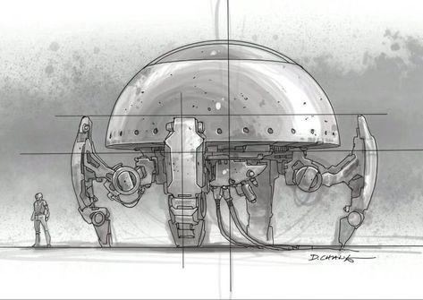 Doug Chiang on Instagram: “Another Dome Robot sketch using Procreate! You’re probably tired of seeing domes but I have a thing for them 😁 And for those who asked, I…” Robot Inspiration, Star Wars Battle Droids, Robot Sketch, Star Wars Design, Star Wars Concept Art, Industrial Design Sketch, The Phantom Menace, Star Wars Ships, Conceptual Design