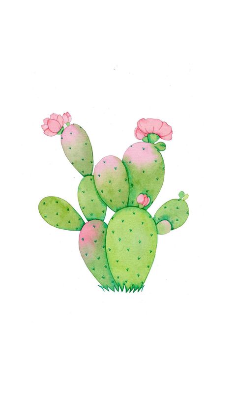 Cute Cacti Drawing, Cactus With Flowers Drawing, Cactus Drawing Cute, Cute Cactus Drawing, Mexico Background, Cactus Drawings, Paper Cactus, Cactus Clipart, Cactus Drawing