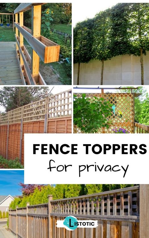 DIY Backyard privacy fence ideas! Create more patio privacy with these creative ideas. Budget-friendly ways to add more privacy using plants and extending the top of your fence. See all the attractive ways you can add privacy to your deck, patio, and backyard space with these privacy screen ideas. Cheap Privacy Fence, Backyard Privacy Screen, Fence Landscaping Border Backyard Ideas, Yard Privacy, Diy Privacy Fence, Diy Privacy Screen, Privacy Ideas, Beach Backyard, Fence Toppers