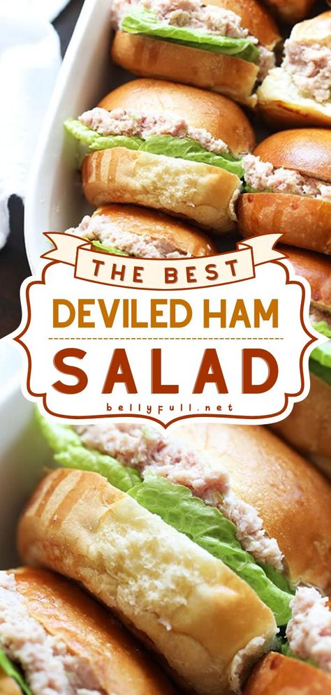 Deviled Ham Salad, football appetizers, game day food Deviled Ham Salad Recipe, Ham Spread Recipe, Deviled Ham Salad, Best Ham Salad, Ham Spread, Bologna Salad, Ham Salad Recipe, Deviled Ham, Ham Salad Sandwich