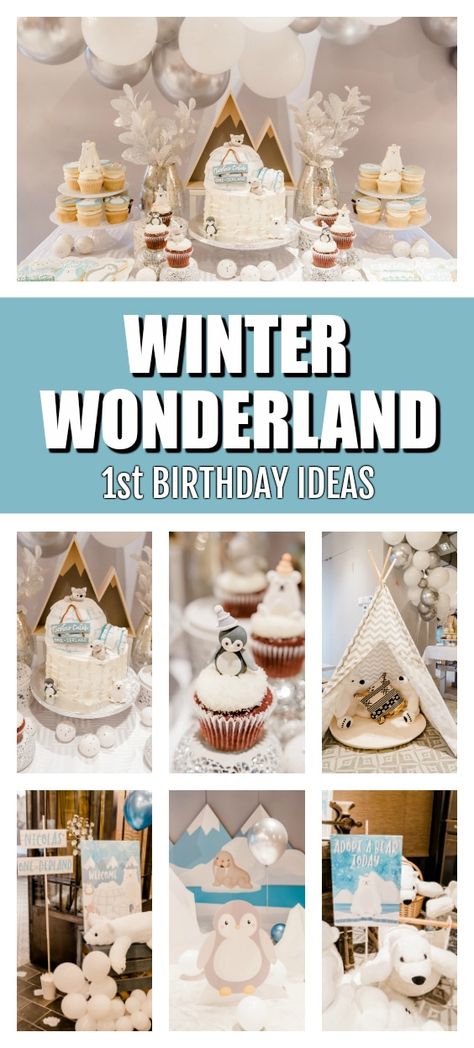 Boy’s Winter Wonderland 1st Birthday Party Winter Wonderland 1st Birthday, Winter Wonderland-party, Winter Onederland First Birthday, First Birthday Winter, 4de Verjaardag, Winter Wonderland Birthday Party, Winter Onederland Birthday Party, Winter Onederland Party, Onederland Birthday Party