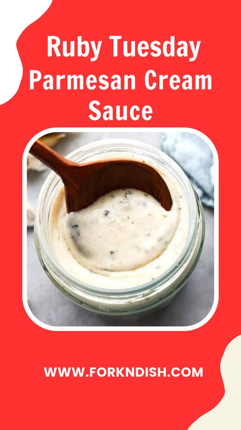 Are you looking for a tasty sauce? Ruby Tuesday Parmesan Cream Sauce Recipe is here! Ruby Tuesday Parmesan Cream Sauce, Parmesan Cream Sauce Recipe, Homemade Bbq Sauce Recipe, Cream Sauce Recipe, Keto Soups, Parmesan Cream Sauce, Ruby Tuesday, Cream Sauce Recipes, Dipping Sauces Recipes