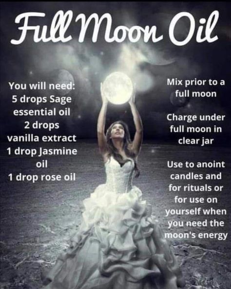 Full Moon Oil, Moon Oil, Tarot Significado, Moon Spells, Online Psychic, Jasmine Oil, New Moon Rituals, Full Moon Ritual, Magick Spells