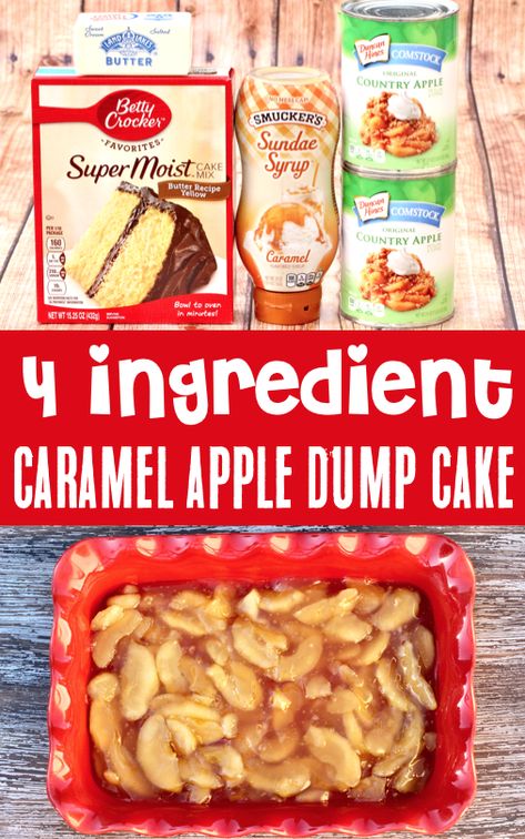 Caramel Dump Cake, Easiest Desserts, Apple Dump Cake Recipe, Easy Dump Cake Recipe, Apple Dump Cake, Caramel Apple Dump Cake, Dump Cake Recipe, Apple Caramel, Apple Treat