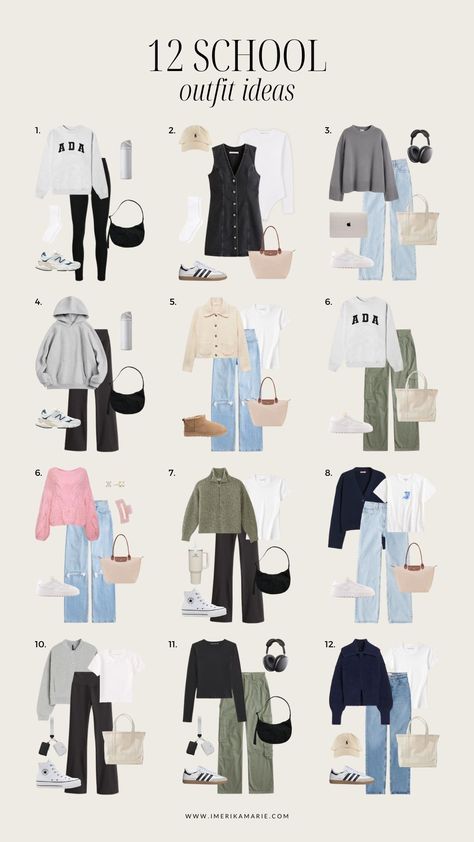 Outfits Ideas For University, How To Dress For College, Summer Outfit University, Uni Student Aesthetic Outfit, Uni Outfits Ideas, College Outfit Ideas Casual, Class Presentation Outfit College, Simple University Outfits, High School Winter Outfits