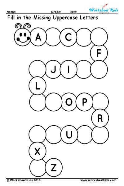 Free printable uppercase missing alphabet worksheet A to Z activity is wonderful way to test the kids understanding about uppercase English letters. kids finishing this worksheet practice will able to writing the letters A to Z. Easy Homework For Preschool, Tk Worksheets, Aktiviti Prasekolah, Kertas Kerja Prasekolah, Alphabet Activities Kindergarten, Alphabet Letter Worksheets, Alphabet Worksheet, Letter Worksheets For Preschool, Missing Letters