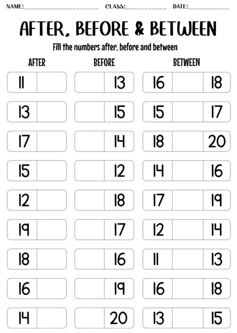 After Before Number Worksheet, Kg Class Maths Worksheet, Maths Numbers Work Sheets, Maths Worksheet For Ukg Kids, Math Worksheets For Kg2, Before Number Worksheet 1 To 20, Next Number Worksheets, Back Counting 20 To 1 Worksheet, Before And After Numbers 1-20