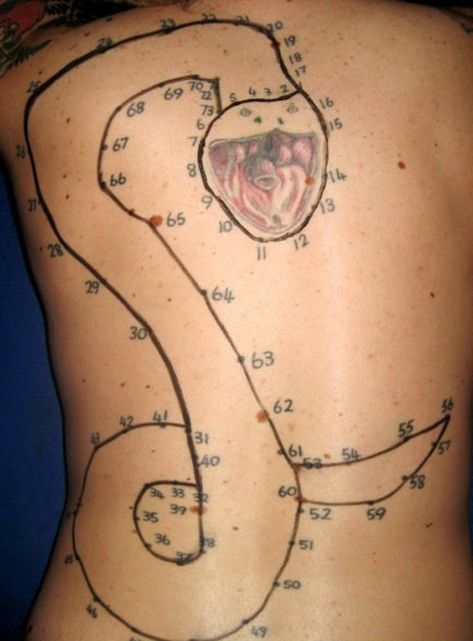 Bad Tattoos: 14 of the Strangely Horrible 12 Big Tattoos For Women, Big Back Tattoos For Women, Big Back Tattoos, Really Bad Tattoos, Tattoos Gone Wrong, Friendship Tattoo, Terrible Tattoos, Tattoo Snake, Funny Jesus