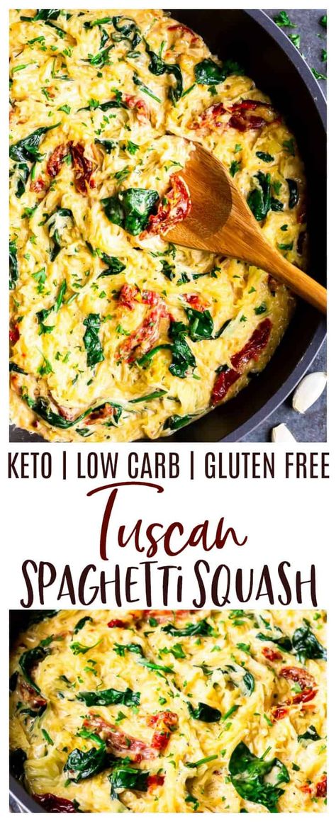 Spaghetti Squash Recipes For Diabetics, Gluten Free Keto Friendly Recipes, Keto Spaghetti Squash Recipes Low Carb, Low Carb Veg Recipes, Keto Recipes Spaghetti Squash, Keto Speggetti Squash Recipes, Creamy Tuscan Spaghetti Squash, Spaghetti Squash Recipes Vegetarian Easy, Easy Vegetarian Low Carb Recipes