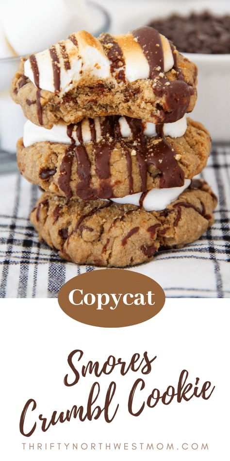 Smores Brownie Crumble Cookie, Smores Crumble Cookies Copycat, Small Batch Crumbl Cookies, Crumbl Copycat S’mores Cookie, Crumble Smores Cookie Copycat Recipe, Smores Crumbl Cookies, Crumble Smores Cookies, Cookies And Cream Crumble Cookie Recipe, Cake Batter Crumbl Cookie Recipe