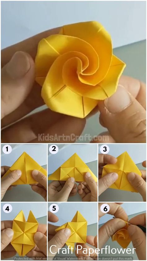 Crafting-ideas crafts ideas crafted gifts Rose Origami Tutorial Easy, Rose Origami Tutorial, Origami Flowers Easy Step By Step, Origami Rose Step By Step, Origami Rose Easy, Origami Rose Tutorial, Origami Flowers Easy, Easy Origami Rose, Origami Roses