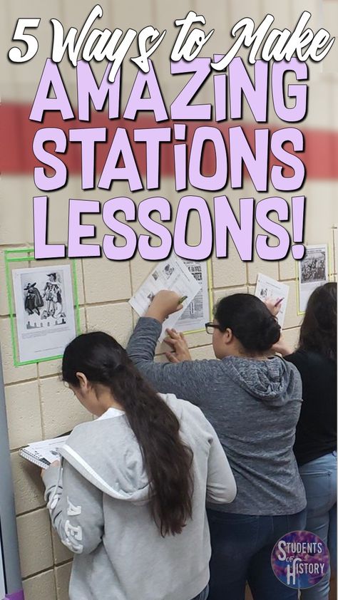 Five Ways to Make Awesome Stations Lesson Plans! 6th Grade Social Studies, Secondary Classroom, Learning Stations, Social Studies Classroom, History Classroom, Instructional Coaching, High School Classroom, Middle School Classroom, Teaching Social Studies