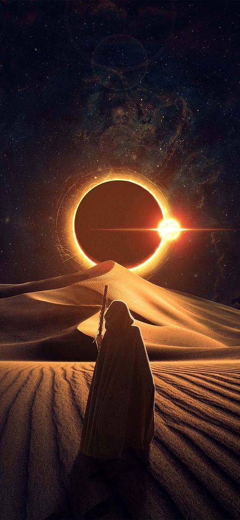 Dune IPhone Wallpaper HD - IPhone Wallpapers : iPhone Wallpapers Afrofuturism Art, Wallpaper Store, Art Spatial, Dune Art, Deserts Of The World, Wallpaper Animes, Black Artwork, Solar Eclipse, Spiritual Art