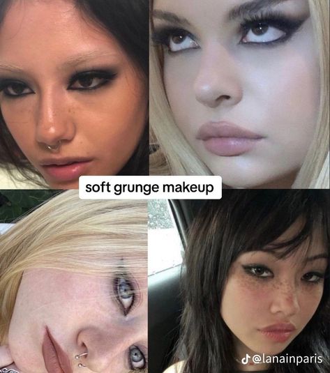 Grunge Makeup Ideas, Soft Grunge Makeup, Ethereal Makeup, Types Of Makeup, Dope Makeup, Edgy Makeup, Cute Makeup Looks, Dark Makeup, Makeup Makeover