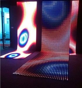 Led Net Lights, Led Mesh Screen, Led Screen Wall Design, Led Screen Design, Jon Rafman, Interactive Lighting, Flexible Screen, Led Curtain Lights, Led Video Wall