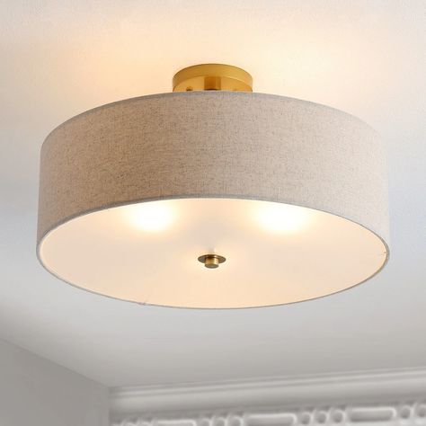 SAFAVIEH Lighting Jolana Flush Mount - 20" W x 20" D x 12" H - On Sale - Bed Bath & Beyond - 36056089 Gold Flush Mount Ceiling Light, Entryway Light Fixtures, Entryway Lighting, American Home, Glass Light, Light Bulb Types, Flush Ceiling Lights, Semi Flush Mount, Lighting Store