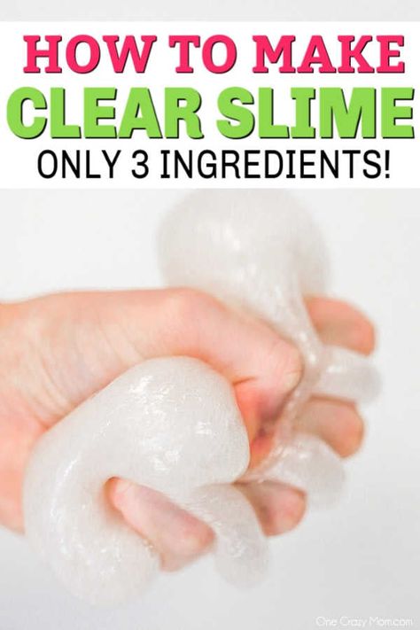 Learn how to make clear slime with only 3 ingredients. This is the perfect activity for the kiddos. Give this a try for a super easy slime recipe. Clear Slime Recipe, How To Make Floam, Summer Hobbies, Ways To Make Slime, How To Make Glue, Clear Glue Slime, Homemade Playdough Recipe, Easy Slime Recipe, Time For Kids