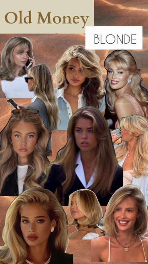 Blonde hair inspo #oldmoney #oldmoneyblonde #darkblonde #hair #hairinspo #blonde #rich Light Blonde Layered Hair, 90s Blonde Hair Color, 1990s Blonde Hair, Blonde Hair With Hazel Eyes, 90s Blonde Haircut, Old Money Brown, Vintage Blonde Hair, Very Dark Blonde Hair, Vintage Blonde