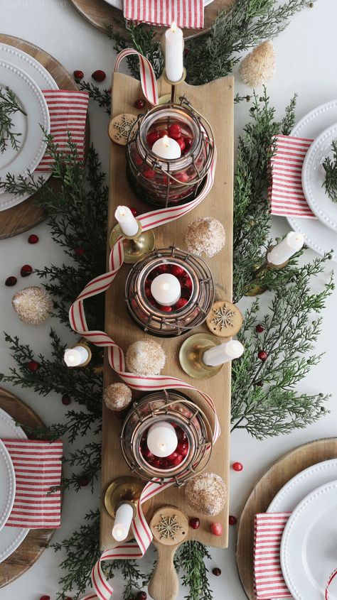 2023new Year, Candle Tablescapes, Modern Dining Room Ideas, Christmas Red And White, Table Design Ideas, Table Decoration Ideas, Christmas Table Decoration, Xmas Table, Tafel Decor