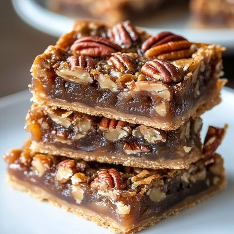 Easy Lazy Pecan Pie Bars Pecan Chocolate Bars, Lazy Pecan Pie Bars, Lazy Girl Pecan Pie Bars, Easy Potluck Desserts, Pecan Squares, Crunch Bars Recipe, Pecan Desserts Recipes, Pecan Bars Recipe, Chocolate Pecan Pie Bars