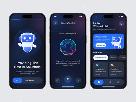 AI Chat Bot Mobile App - With Chat GPT designed by Mainul Islam Arafat. Connect with them on Dribbble; the global community for designers and creative professionals. Creative Mobile App Design, Create Account Ui Design, Chat Box Design, Chat Ui Design, Chat App Design, App Design Profile, Chat App Ui, Mobile Chat App, Chatbot App
