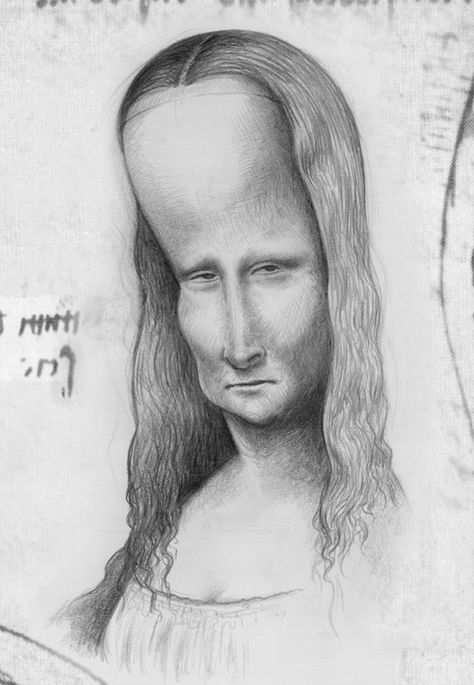 Deformed Face, Mona Lisa Drawing, Line Art Lesson, Head Sculpture, Visual System, Sharpie Marker, Simple Face, He Is Able, Famous Faces