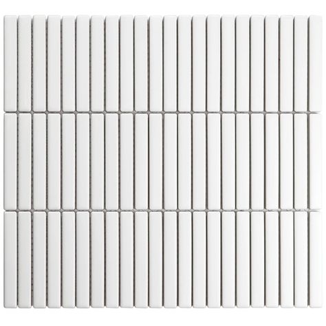 TheMosaicFactory 3.5" x 0.5" Micro-beveled Porcelain Mosaic Sheet Tile & Reviews | Wayfair Tiles Backsplash, Mosaic Tile Sheets, Matte Tile, Tile Texture, White Mosaic, Tile Saw, Porcelain Mosaic Tile, Accent Tile, Tiles Texture