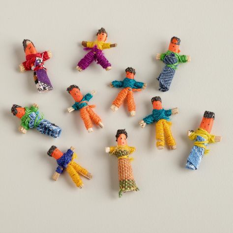 Worry Dolls Diy, Guatemalan Worry Dolls, Indoor Crafts, Dolls Diy, Worry Dolls, New Home Decor, Artisan Gift, Unique Diy Gifts, Tiny Dolls