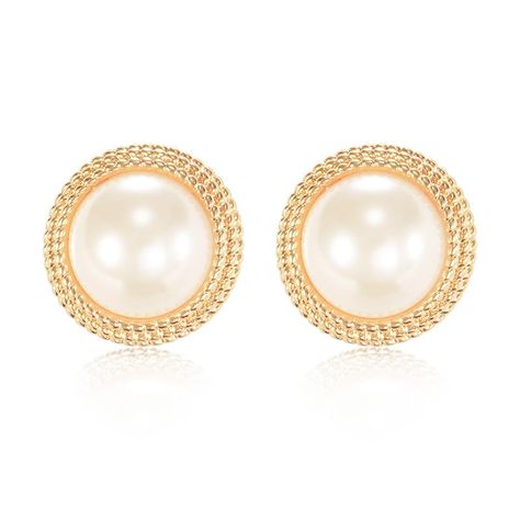 PRICES MAY VARY. Size and Weight: 0.76x0.76"(19x19mm); 0.36oz (10g) /pair. Pearl: 0.5"(13mm). Refer to the SIZE picture below. Materials: Simulated Shell pearls, white-with-cream-overtone, giving a warm and soft appearance; 18K gold plated brass, 925 sterling silver posts. Nickel-free, lead-free. Our women's classy pearl stud earrings are crafted with fine materials, ensuring a brilliant, long-lasting high luster. Design: Our pearl gold earrings feature shiny pearls and a lustrous metal halo, cr Large Pearl Earrings Studs, Hoco Jewelry Pearl, Gold Jewelry For Hoco, Gold Formal Earrings, Old Money Earrings, Big Gold Earrings, Hoco Jewelry, Big Pearl Earrings, Pearl Earrings Studs