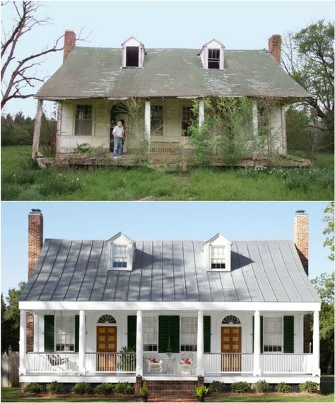 20 Home Exterior Makeover Before and After Ideas - Home Stories A to Z Architecture Renovation, House Makeovers, House Before And After, Home Exterior Makeover, Casa Country, Exterior Renovation, Farmhouse Remodel, Exterior Makeover, This Old House