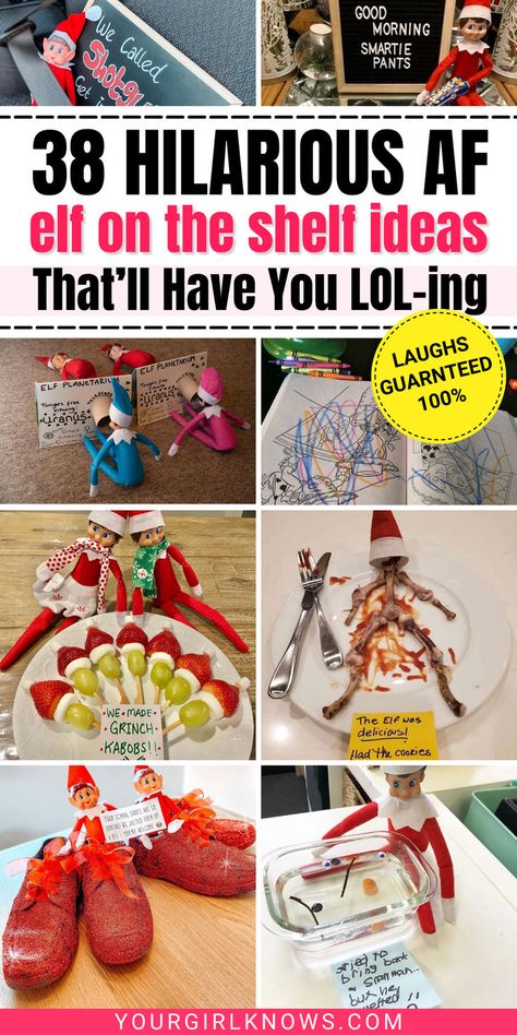 If there is one tradition I absolutely adore during Christmas, it is elf on the shelf. And with these easy else on the shelf ideas, you're family will be lol-ing so hard! Elf Peed Pants, Elf On The Shelf Easy Funny Ideas, Elf Slumber Party, Elf On Shelf Paper Towel Roll, Adult Elf On A Shelf Ideas, Elf On The Shelf Youtube, Funny Elf On A Shelf Ideas For Kids, Elf On Shelf For Adults, Elf On The Shelf Ideas For Teens Funny