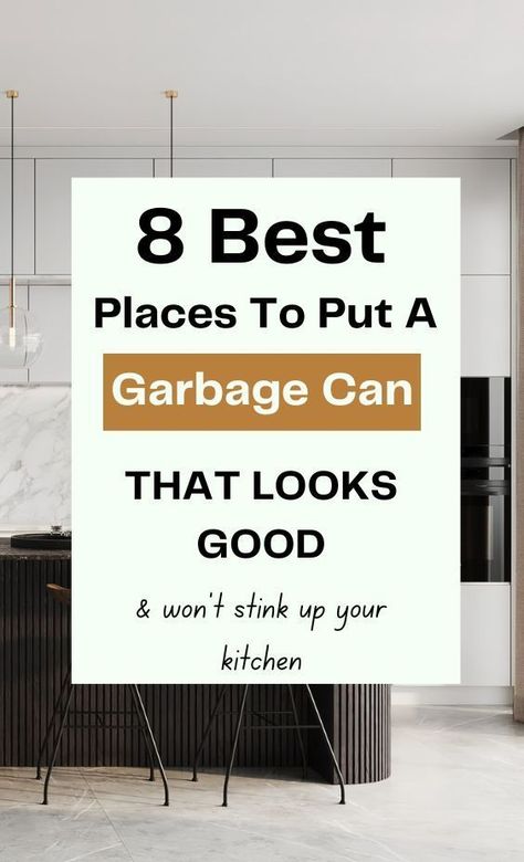 Here are the best places to put a garbage can in the kitchen that looks good but also won't stink up your kitchen. Garbage Bins Kitchen, Garbage In Pantry, Where To Put Kitchen Trash Can, Where To Put Garbage Can In Kitchen, Hide Garbage Cans Kitchen, Trash Cans In Kitchen, Garbage Kitchen Ideas, Kitchen Trash Can Ideas Diy, Garbage Storage Kitchen