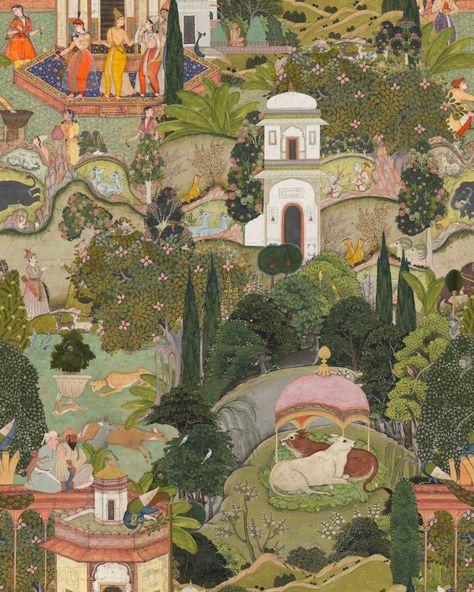 Gardens Of Jaipur, Jaipur Wallpaper, Anthropologie Wall, A N Wallpaper, Colonial Decor, Mind The Gap, Brown Wallpaper, Mural Design, Wallpaper Direct